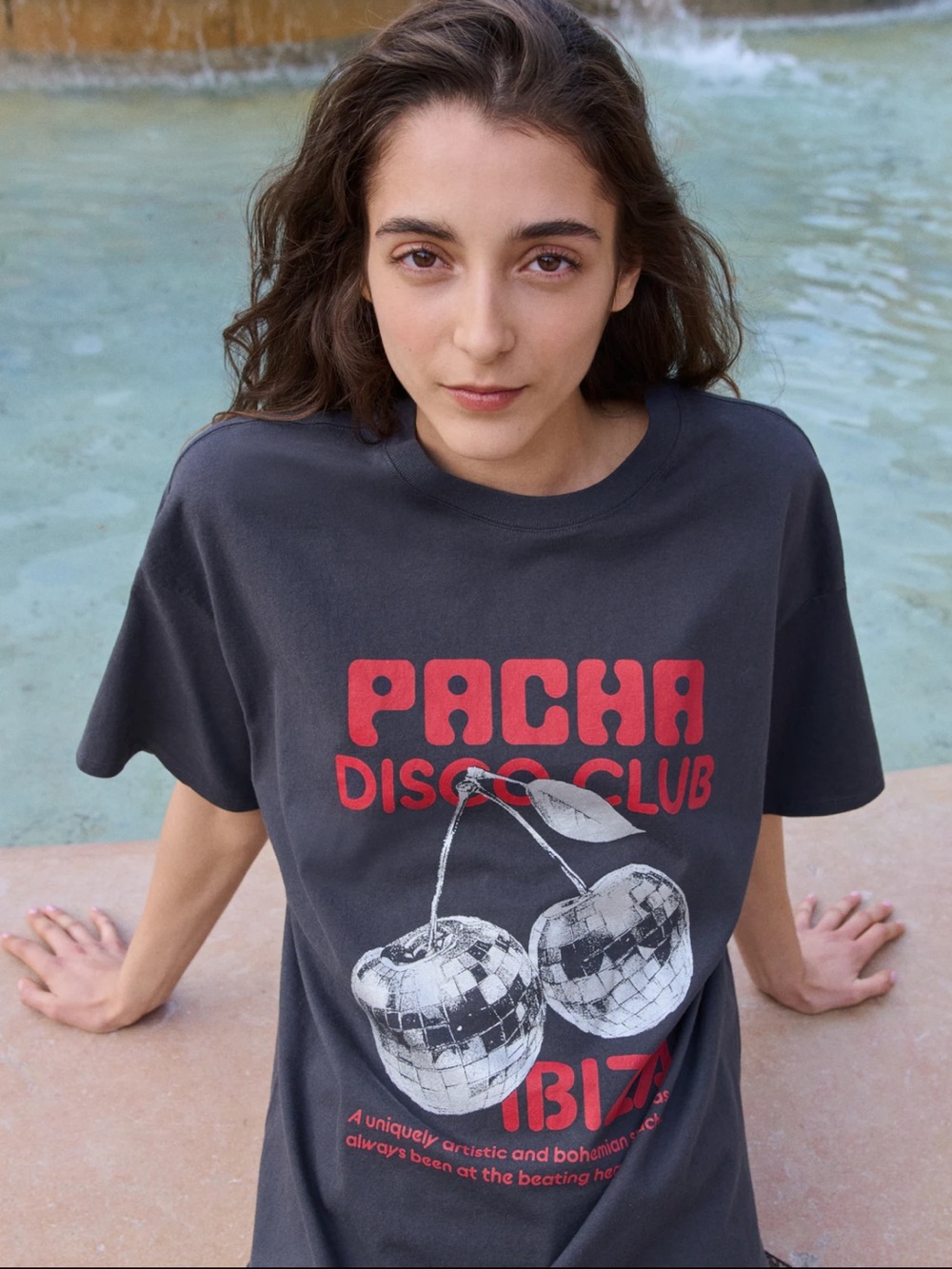 H&M Ibiza Graphic Tee - Pacha Disco Club 🪩 🍒 size S ❤️new without tags🩶